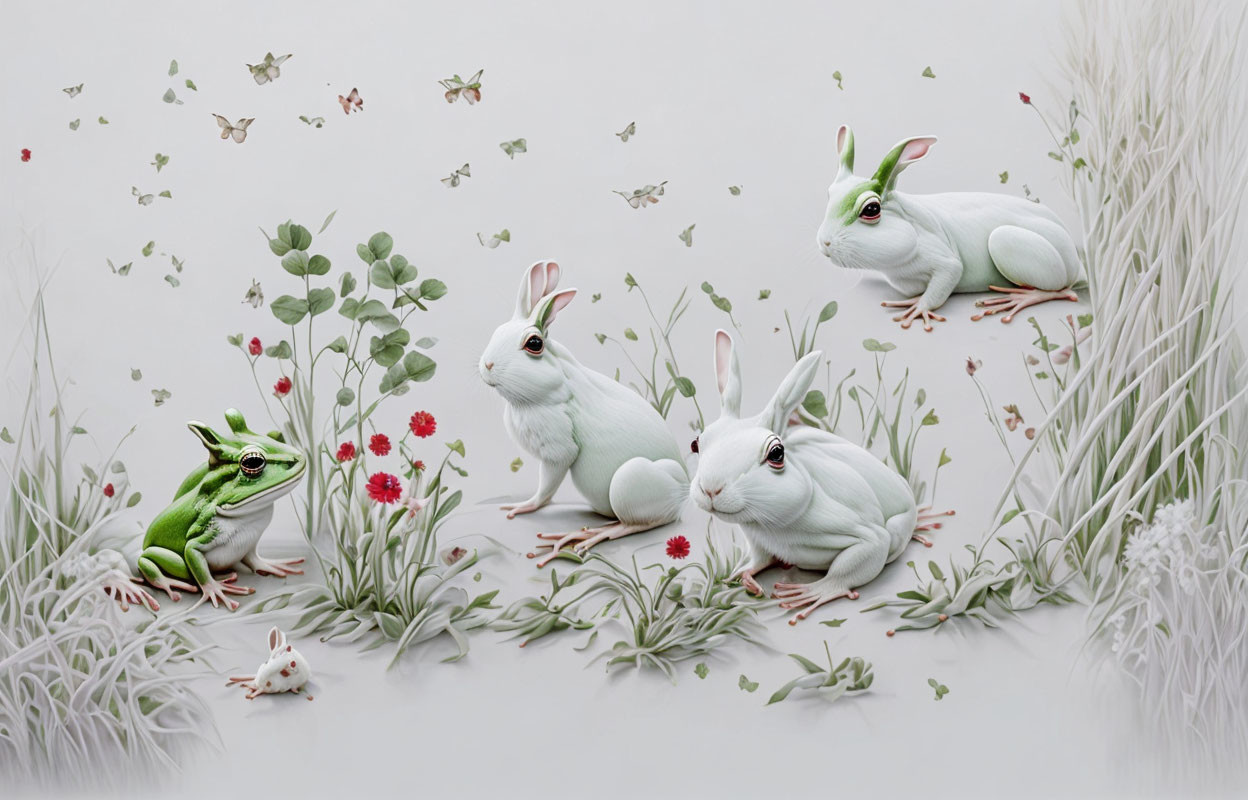Green frogs, red-eyed white rabbits # 230314