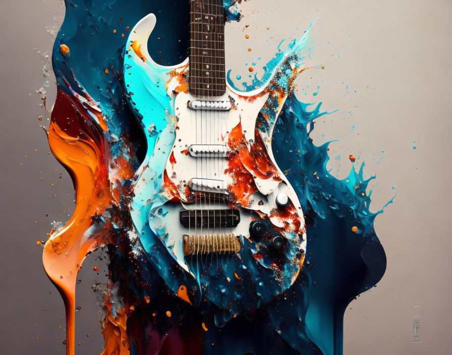 Vibrant Guitar Splash