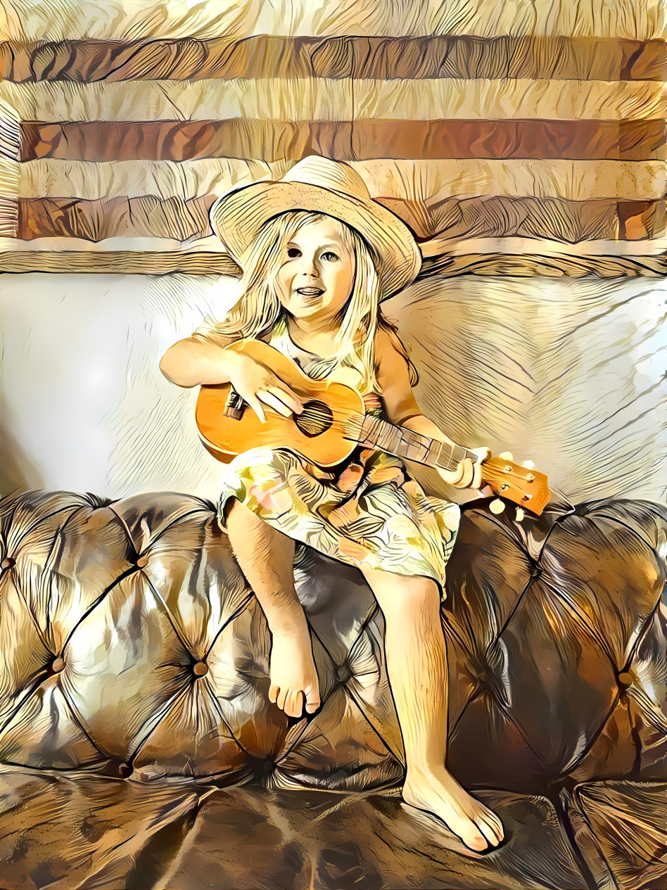 Little girl with ukulele