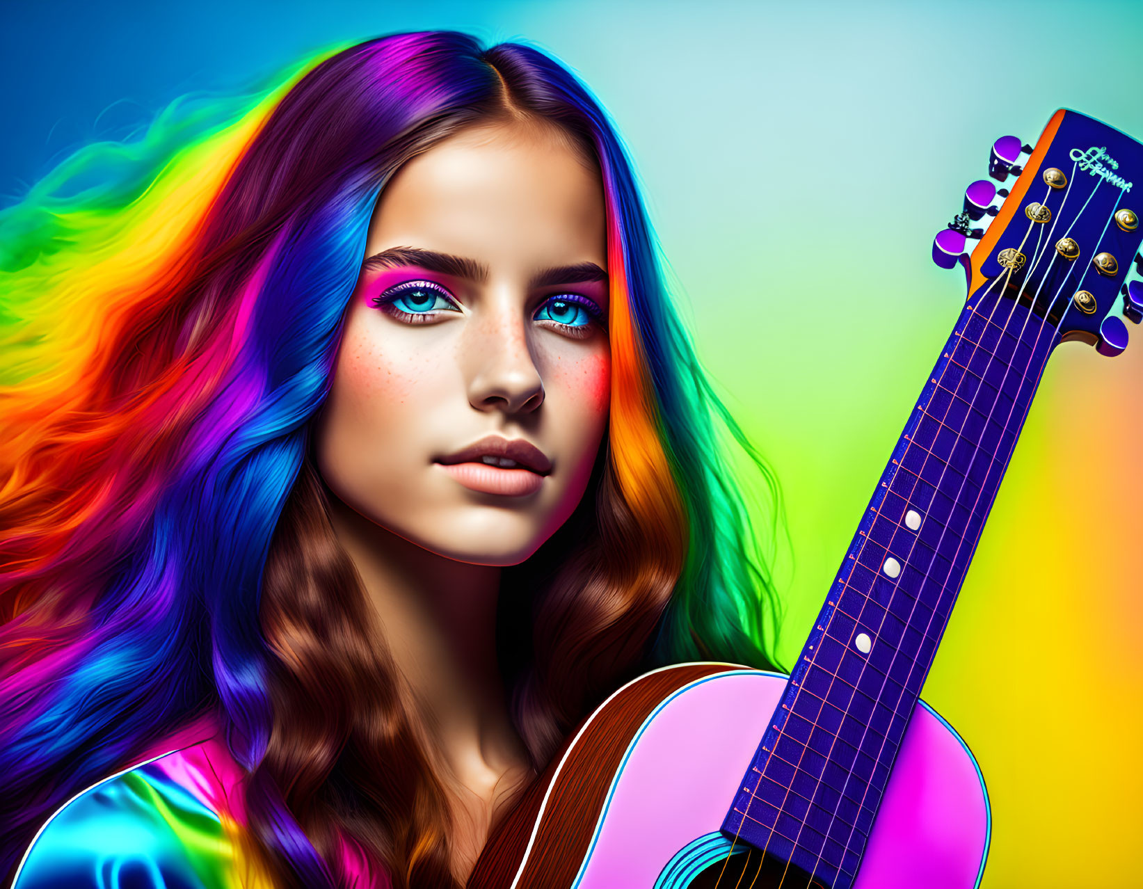 Colorful Melodies: A Guitarist's Portrait