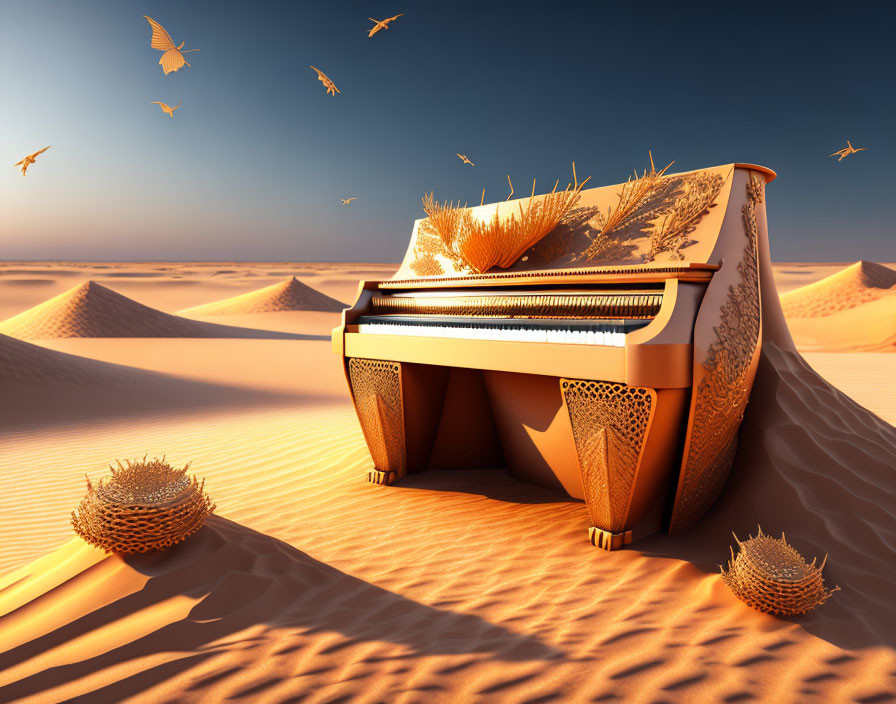 piano in the sand