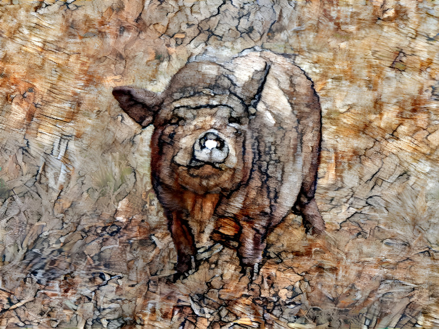A wood pig