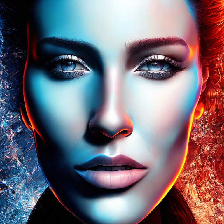 Dual Lighting Effect Enhances Woman's Facial Features