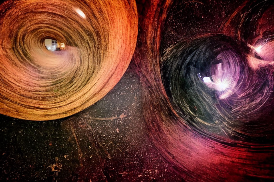 Vortex-like Abstract Image with Warm and Cool Tones