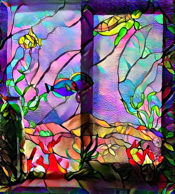 Stained glass seascape 