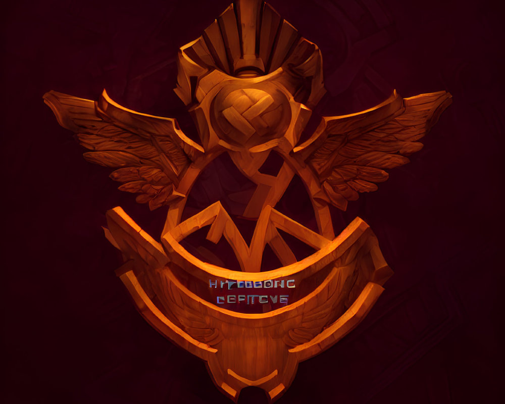 Golden geometric emblem with wings and text "HYPERIONIC EFFECTS" and "EMPIRES