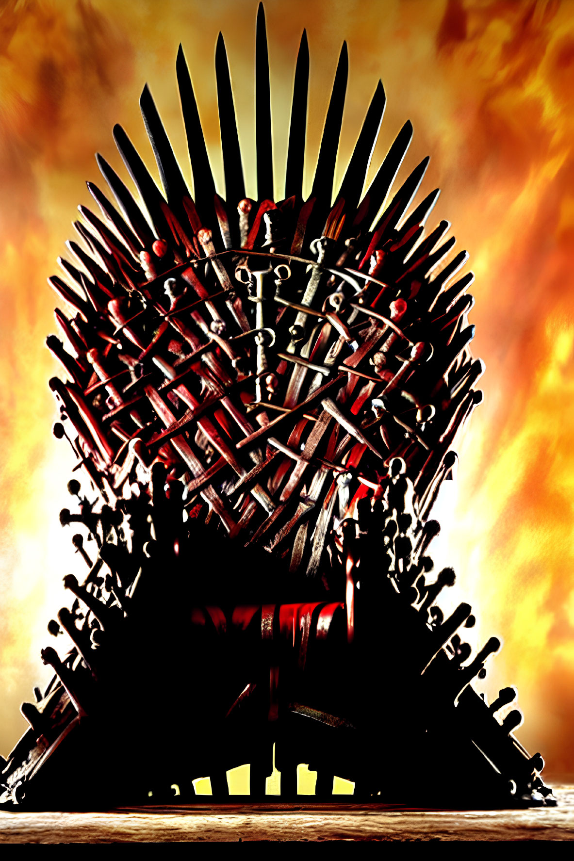 Iconic Iron Throne: Swords & Fiery Background for Game of Thrones Fans