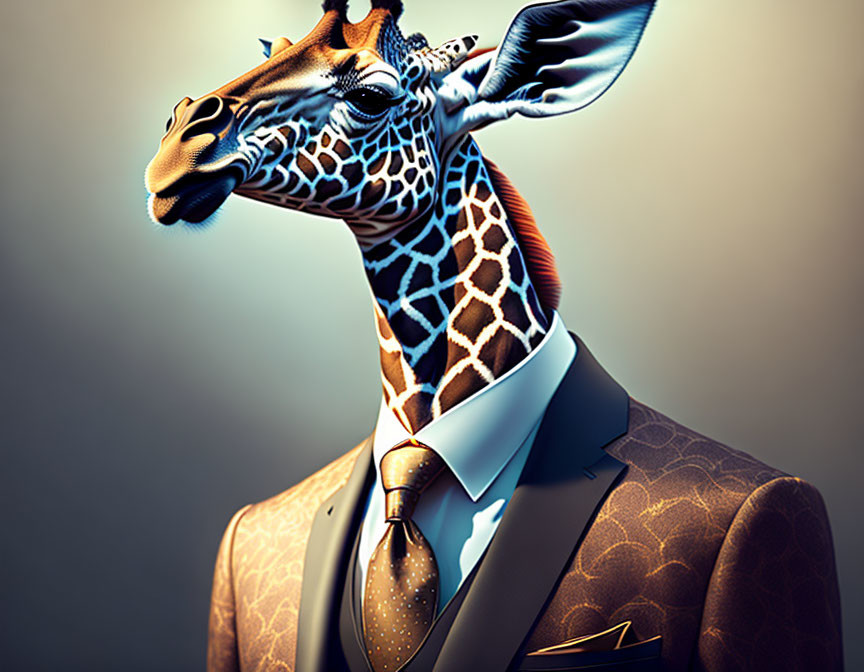 giraffe in a suit