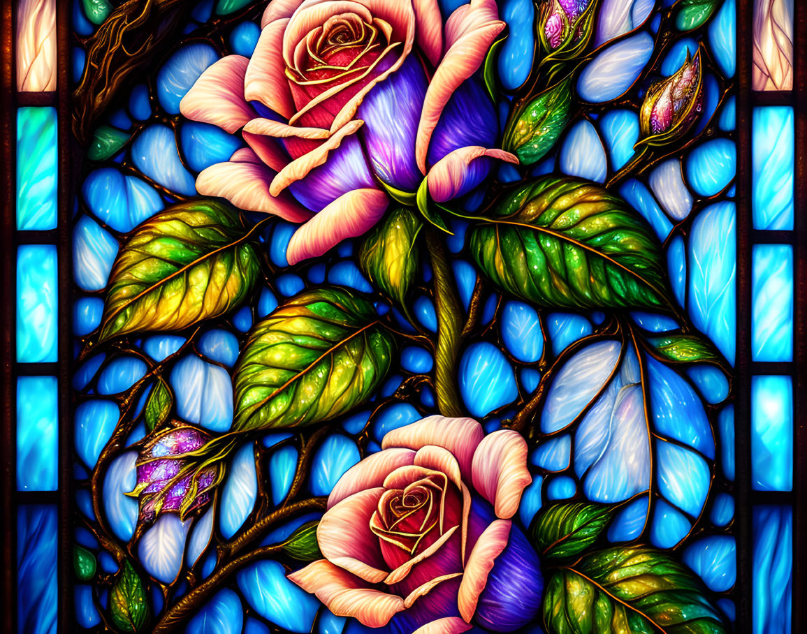 Stained glass rose