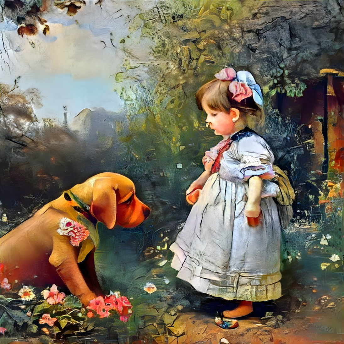 A girl and her dog