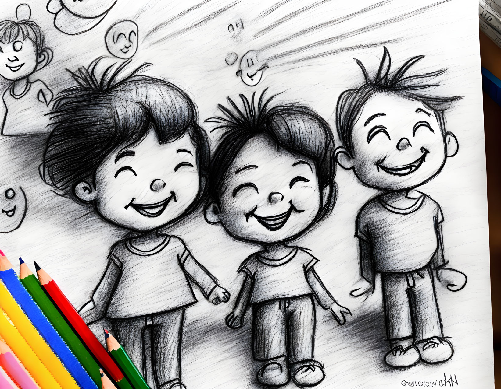 SMILING FACES CHILD'S DRAWING