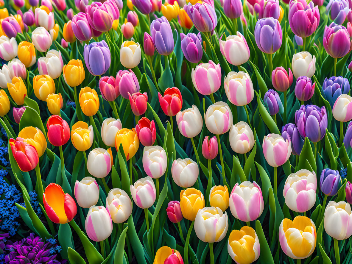 DIFFERENT COLORED TULIPS