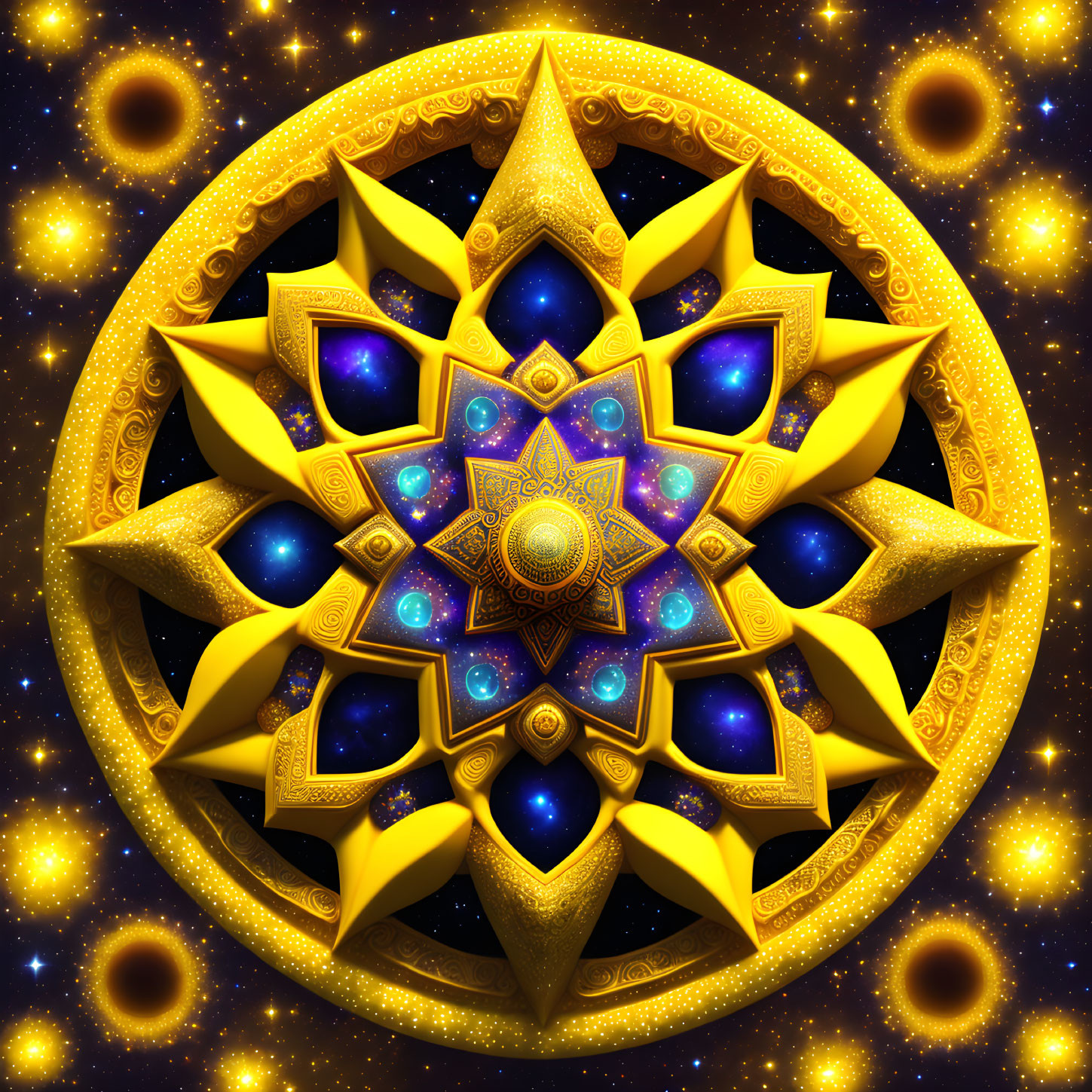 mayan Yellow Cosmic Star