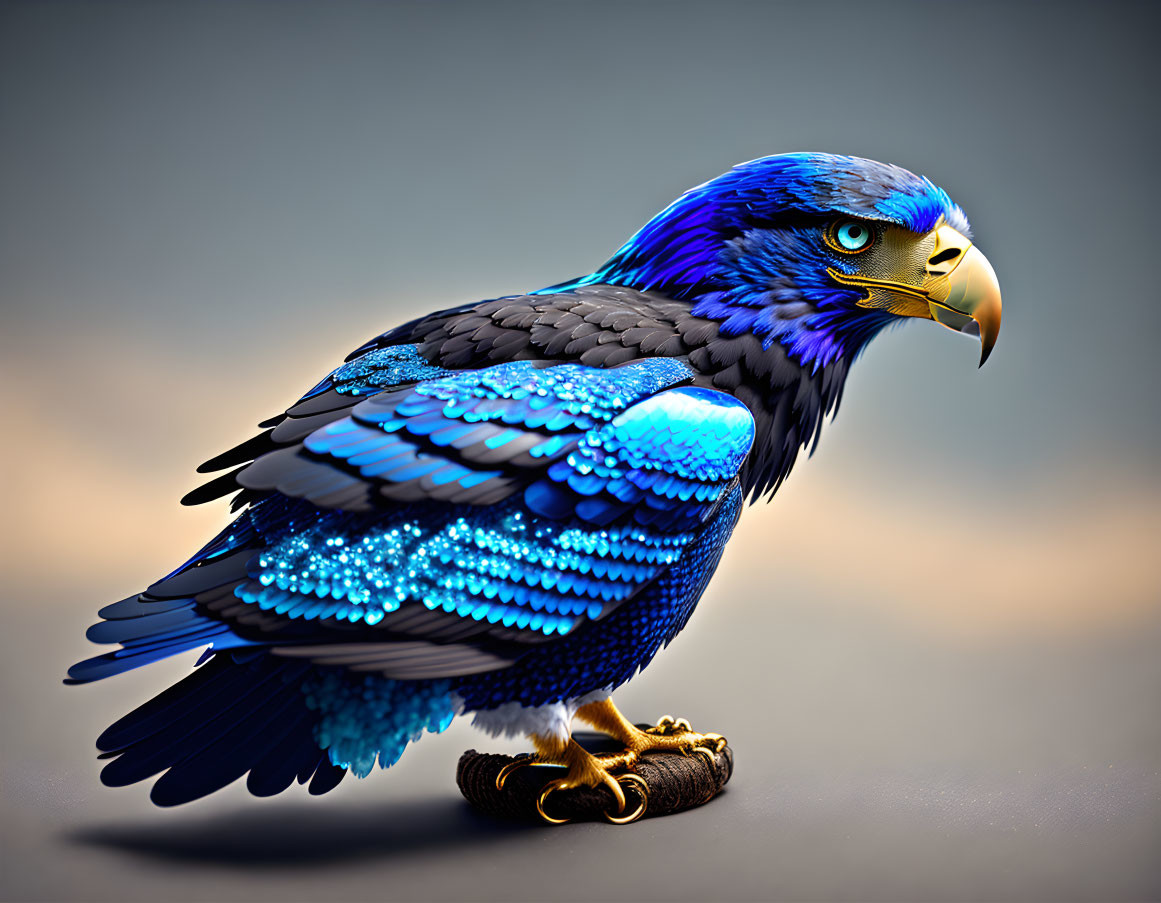 blue artistic crystal eagle