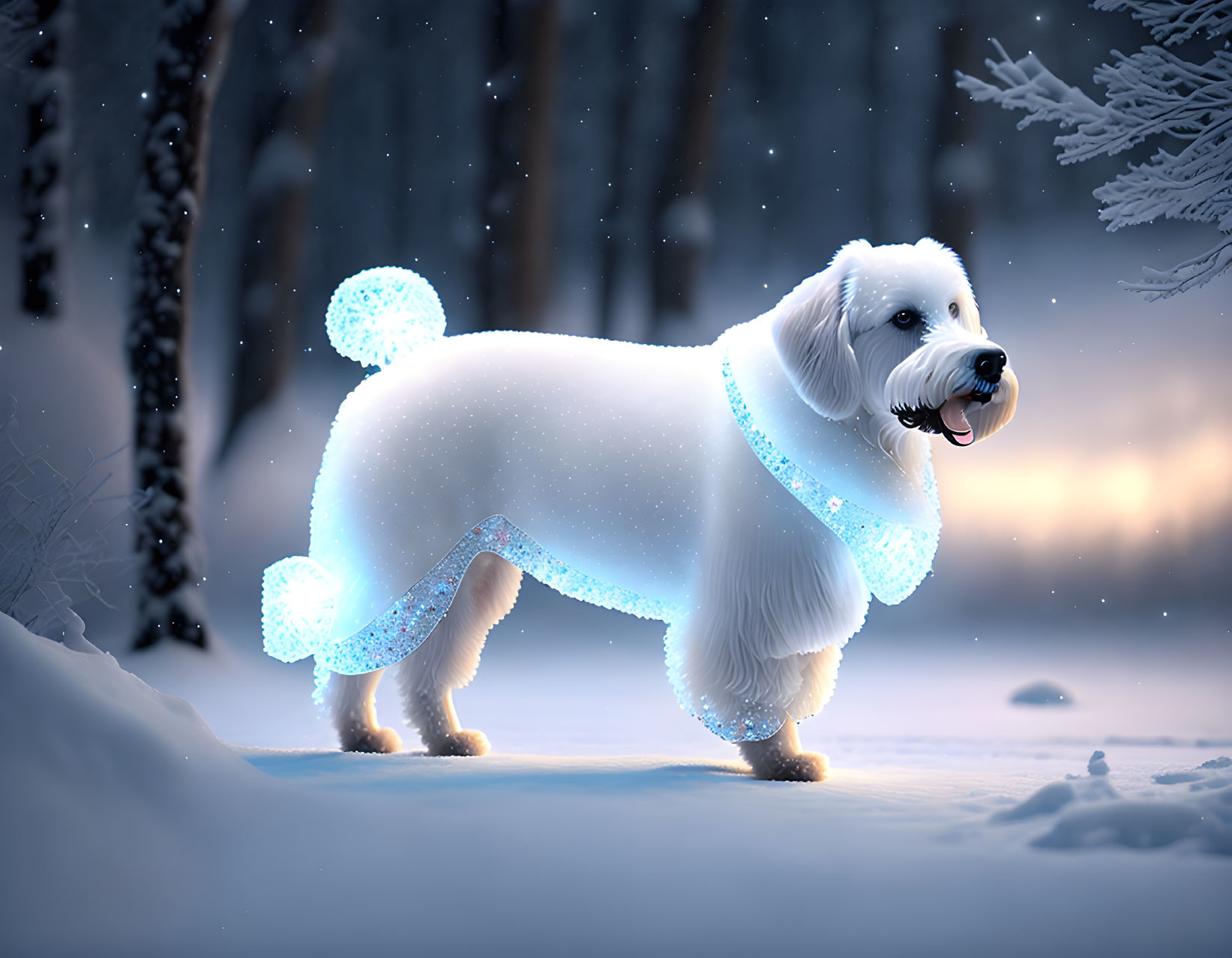 white crystal dog