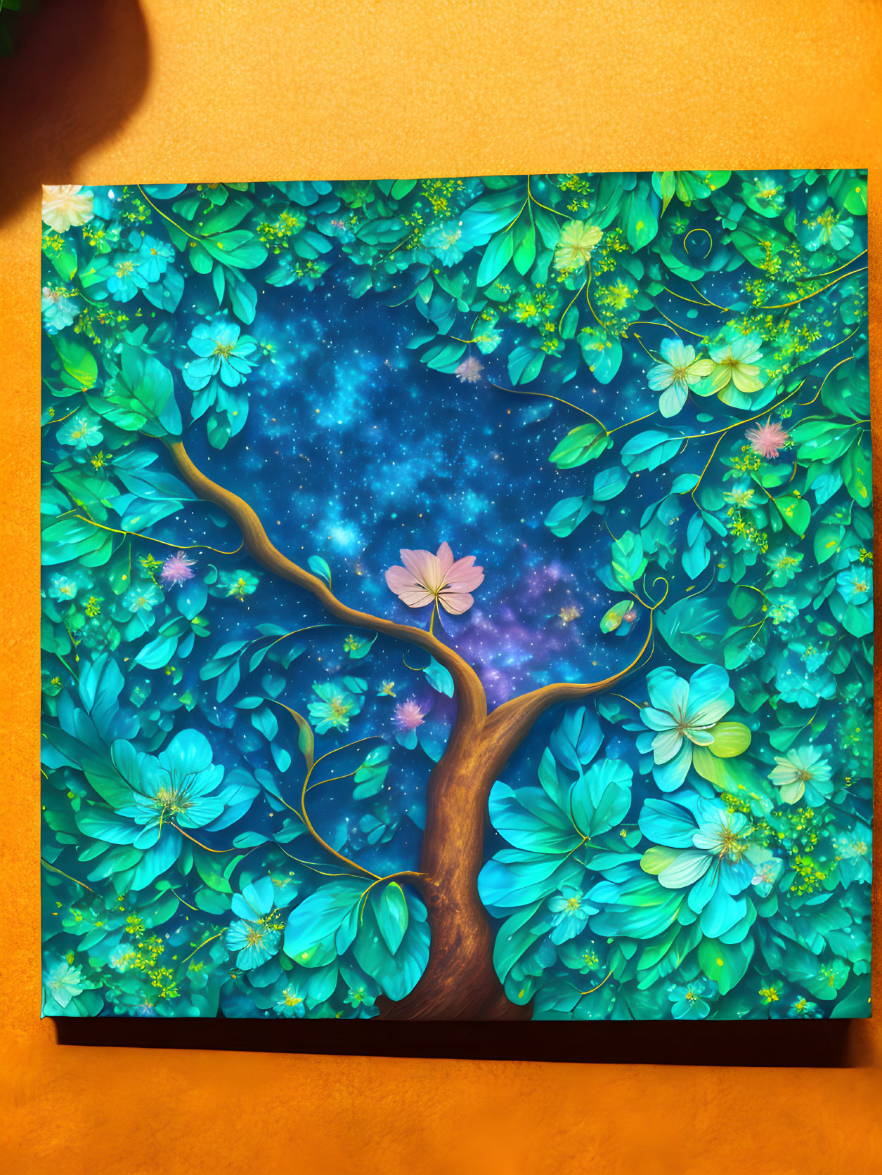 my painting + ai floral tree