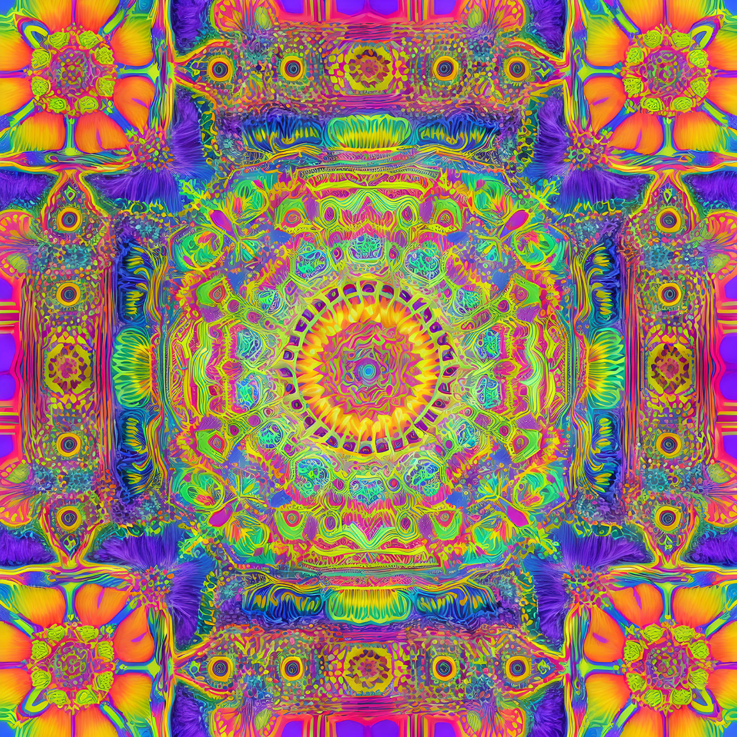 psychedelic fluo mandala