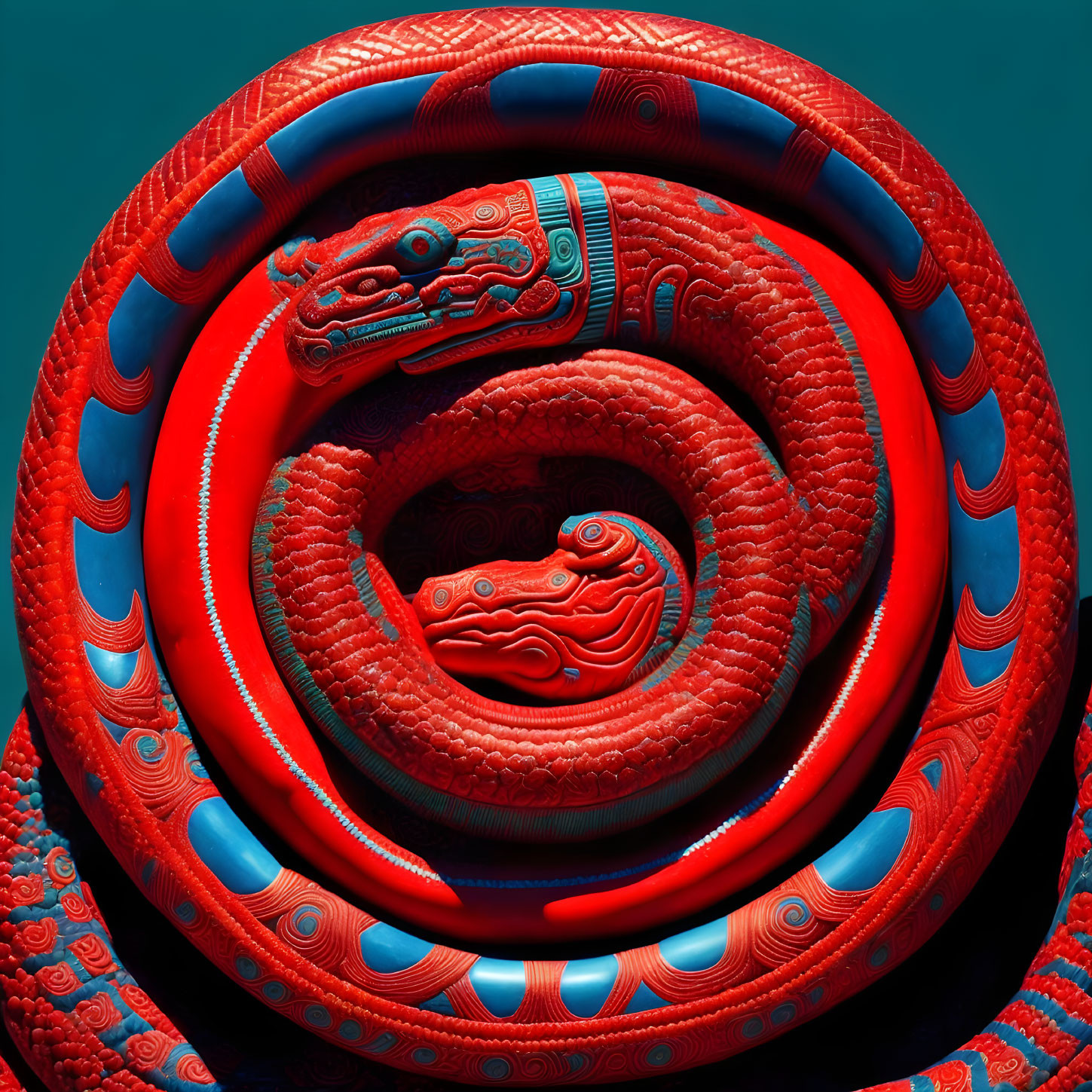 Mayan Red Self-Existing Serpent