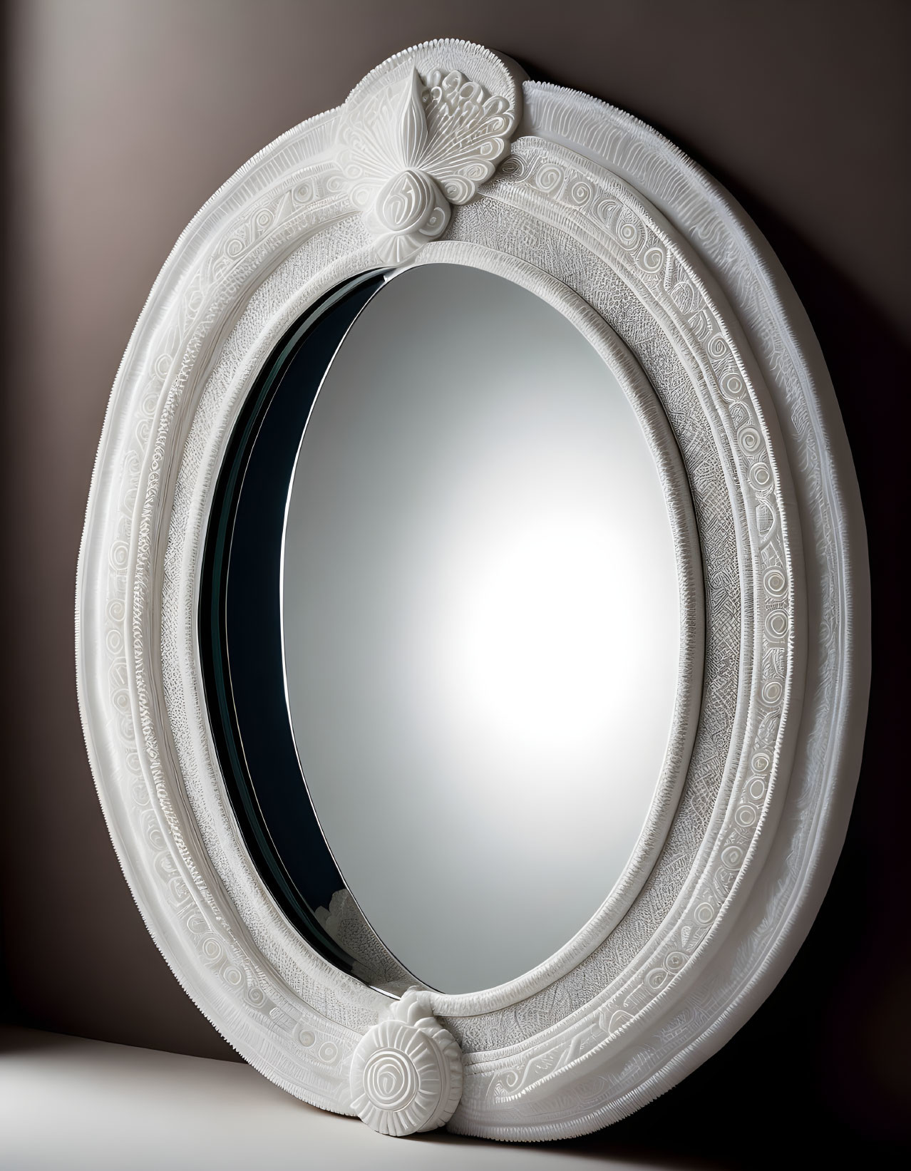 Mayan White Self-Existing Mirror