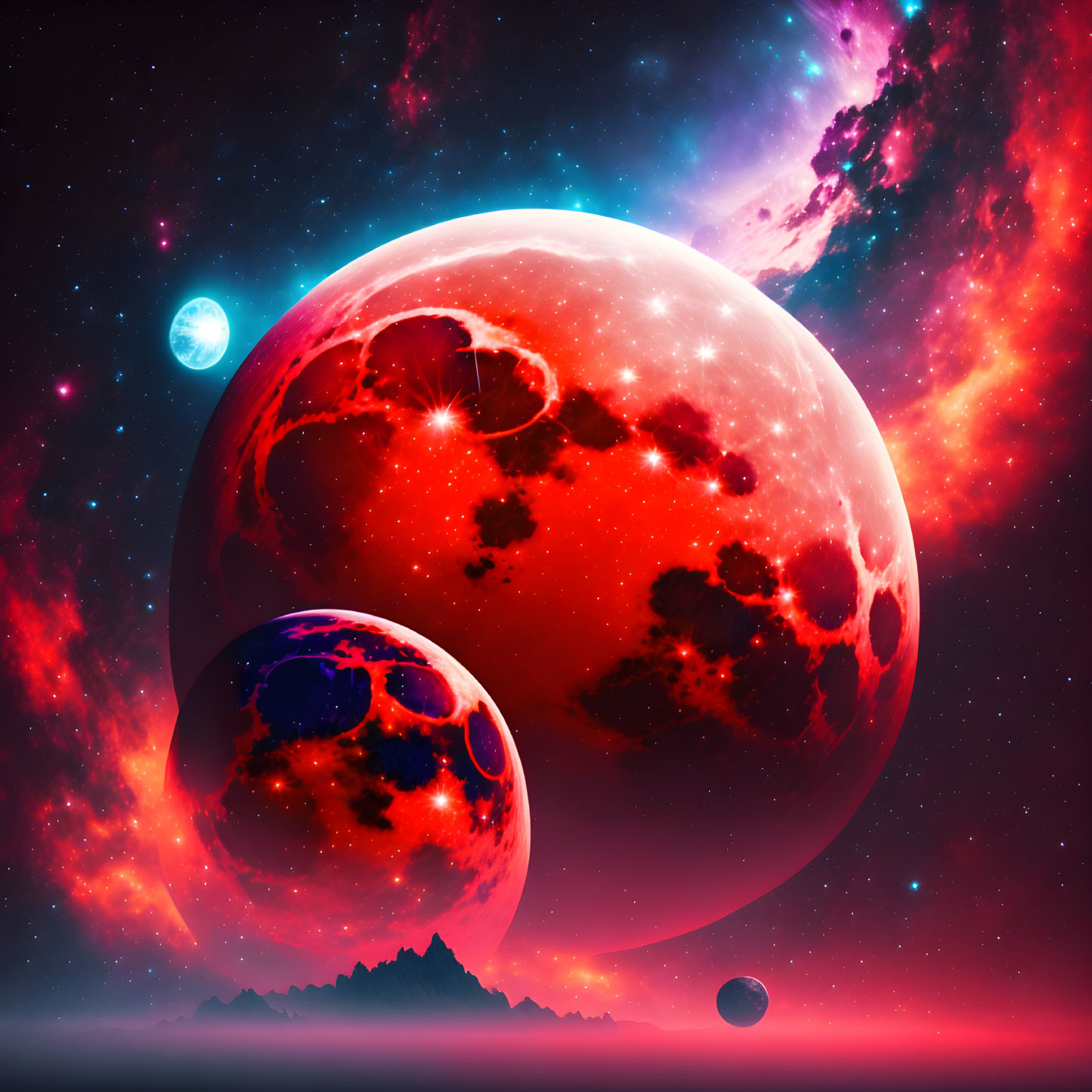 Red Cosmic Moon