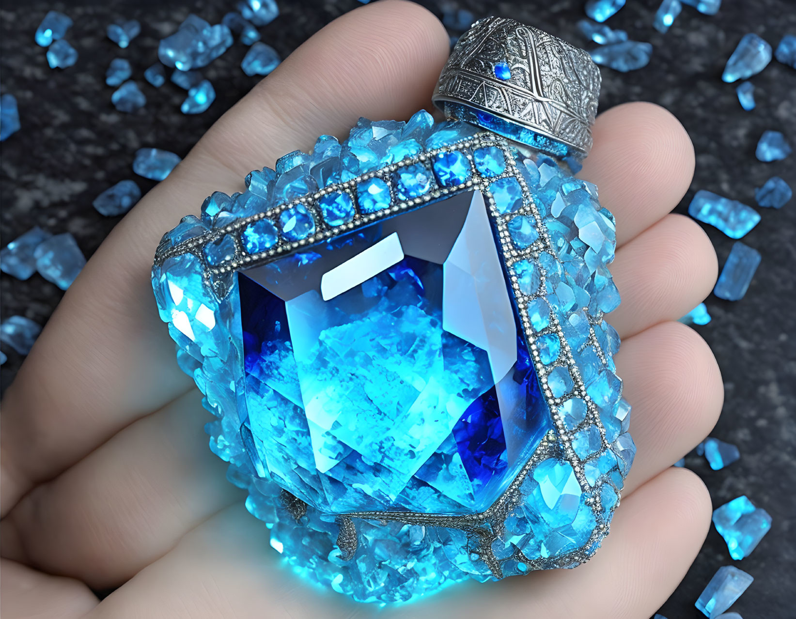 mayan Blue Crystal Hand