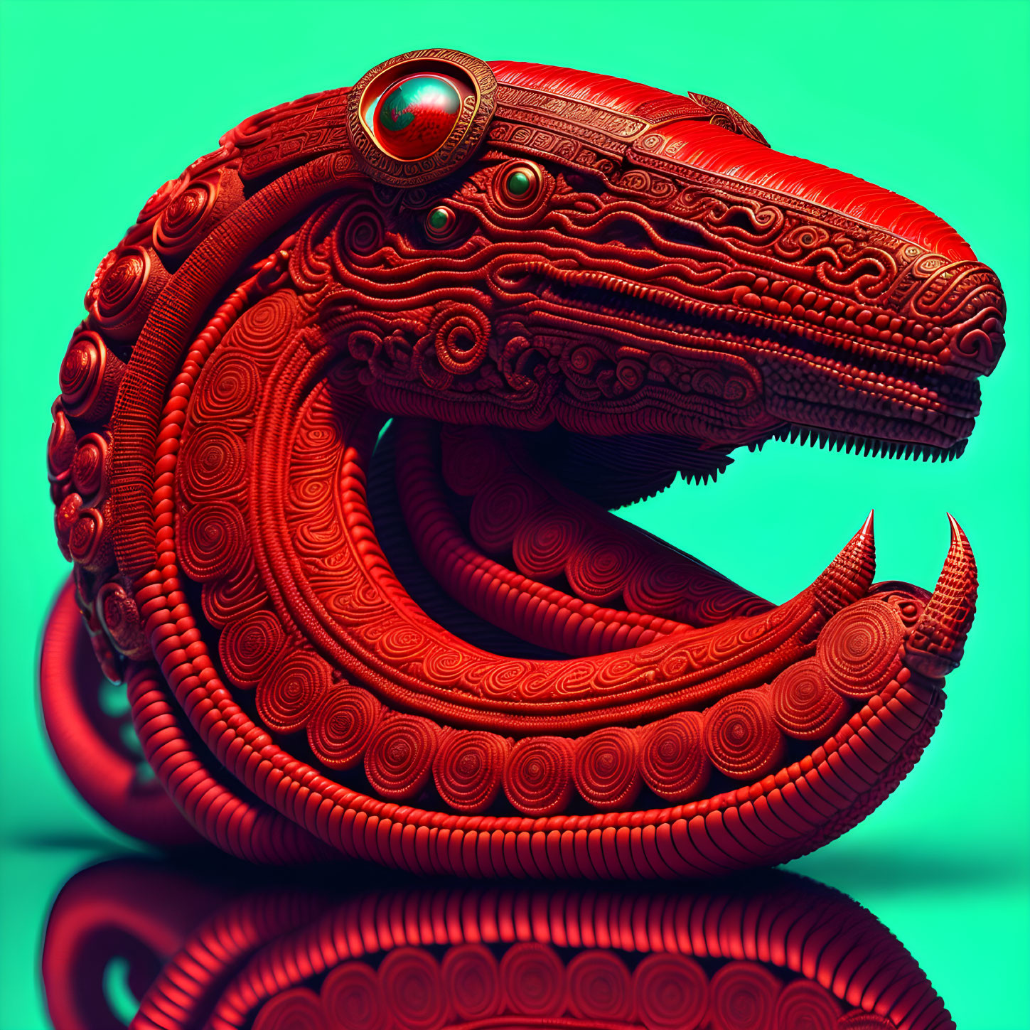 mayan Red Planetary Serpent