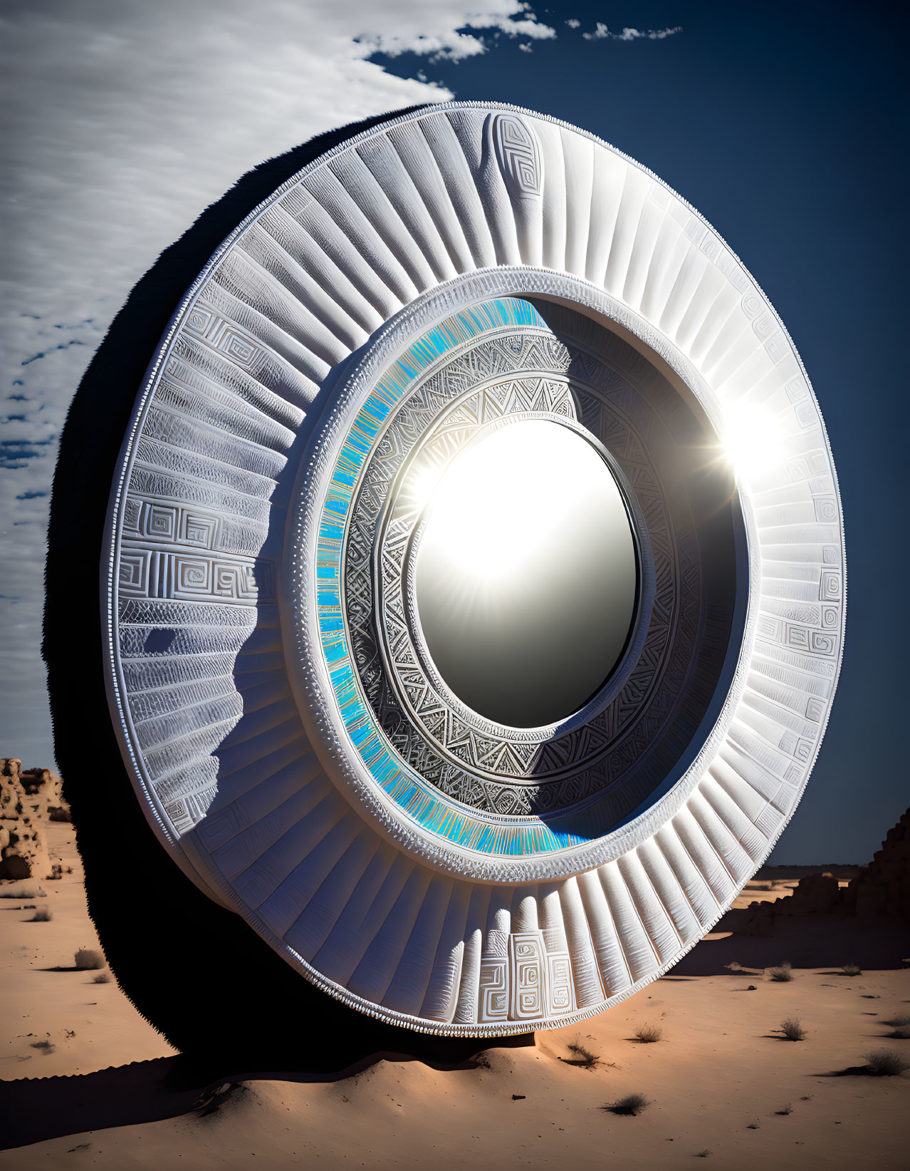 mayan White Solar Mirror