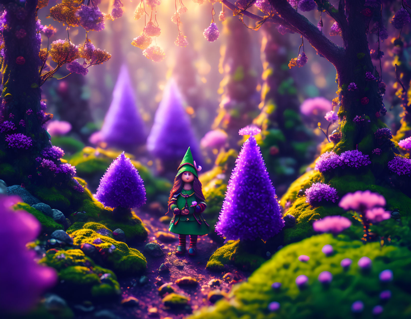 alone in the purple forest