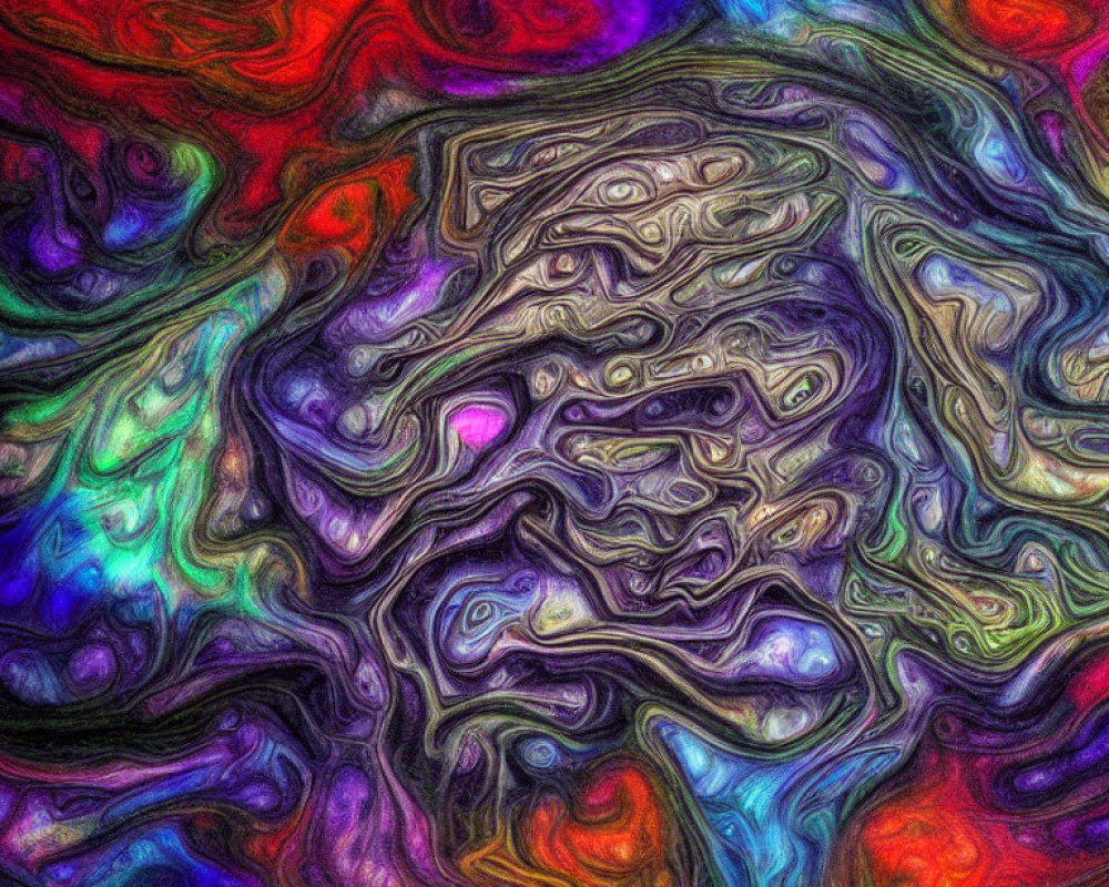 Abstract Psychedelic Pattern with Vivid Swirling Colors