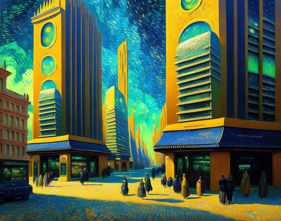 City from future by Van Gogh 