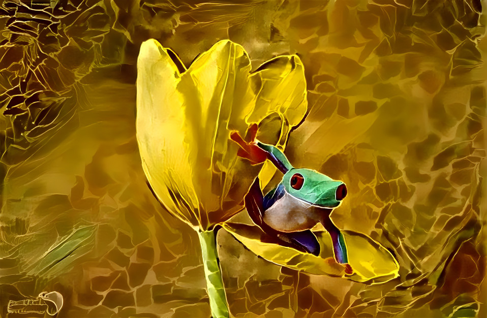 Frog and a Flower 