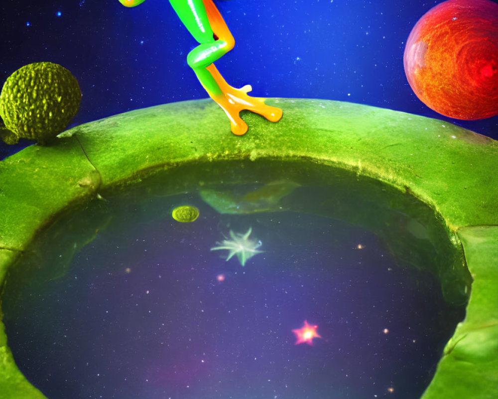 Colorful Frog Leaping in Cosmic Setting