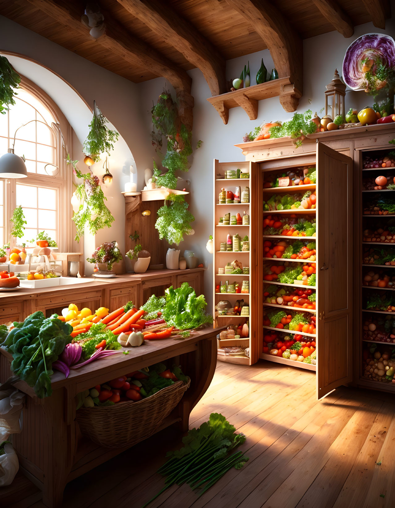 pantry with vegetables