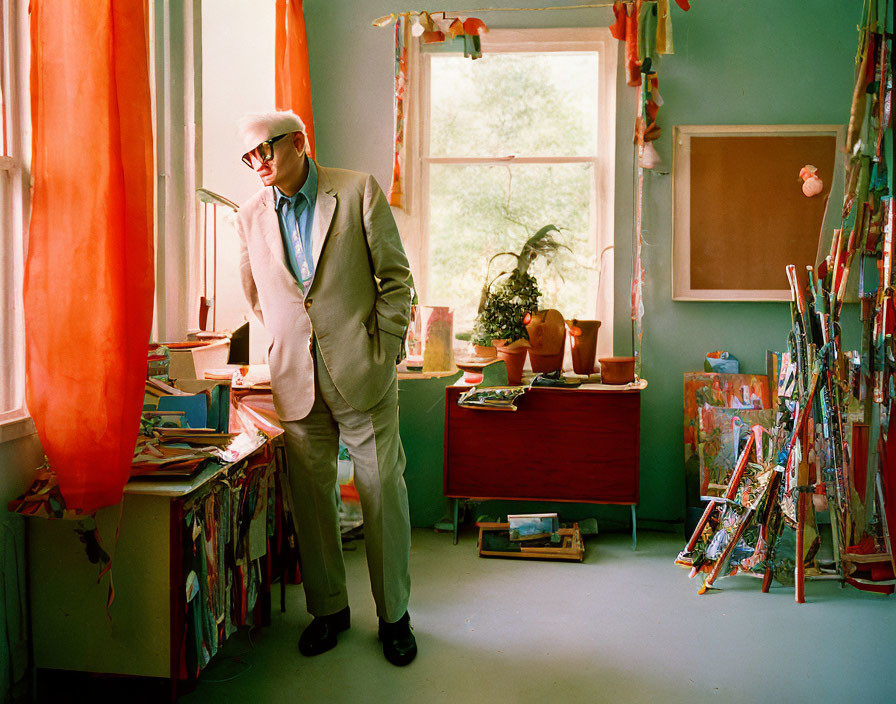 David Hockney in his studio