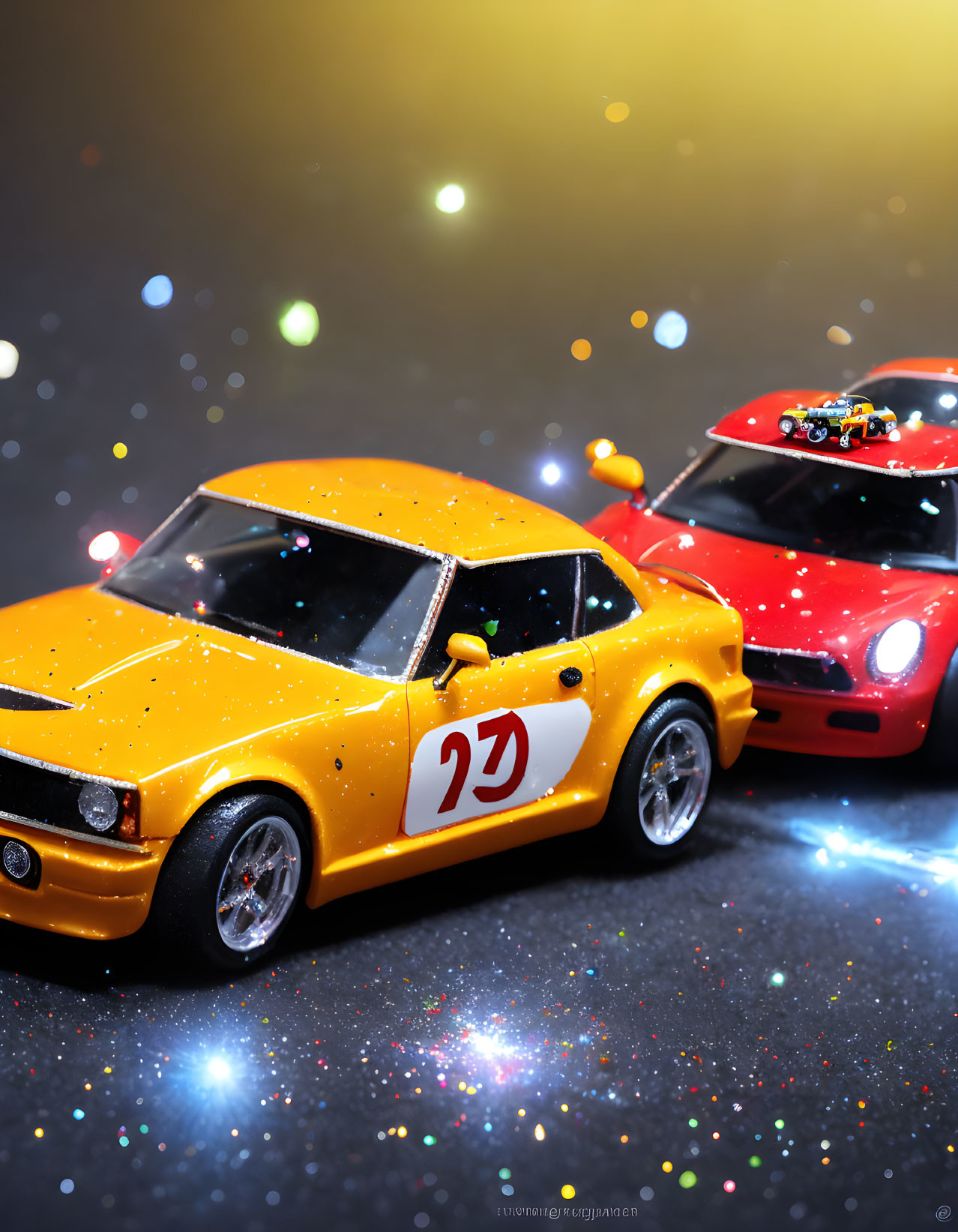 Toy Cars With Glitter