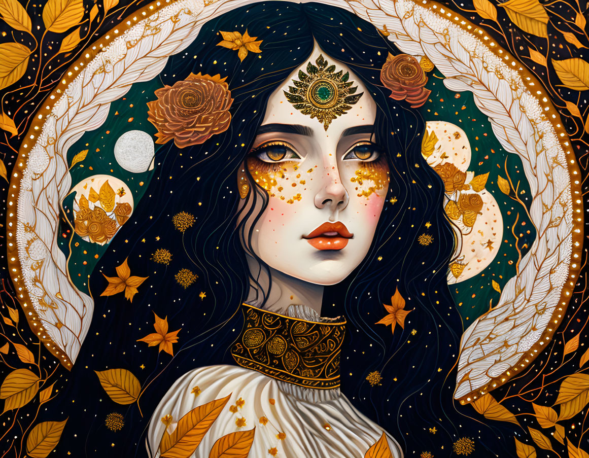 golden autumn girl