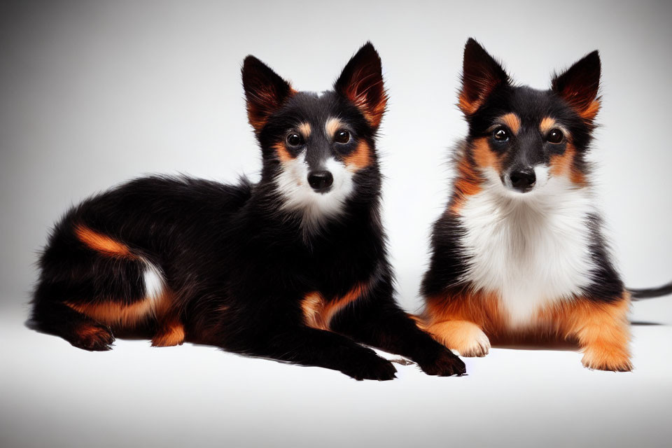Adorable Tricolor Shetland Sheepdog Puppies in Different Poses
