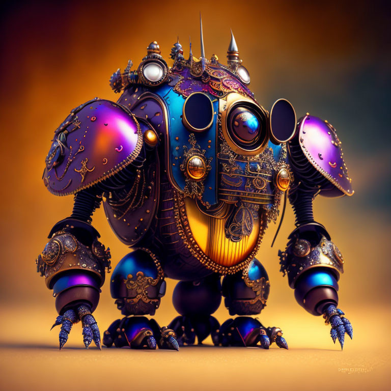 Colorful Steampunk-Inspired Mechanical Insect Artwork