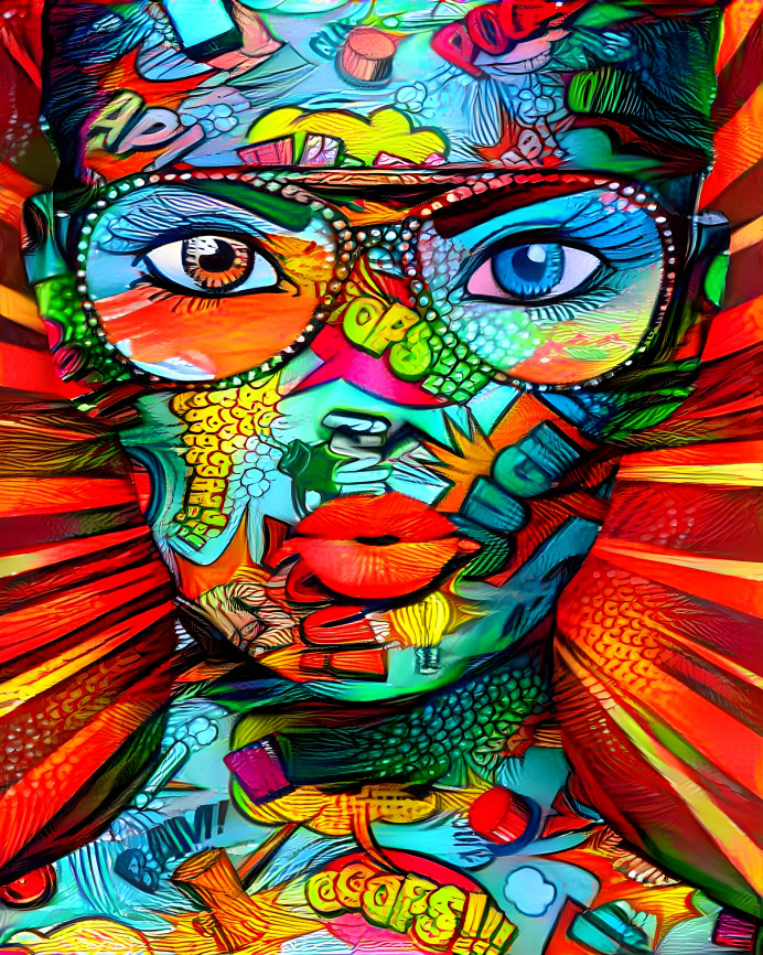 Abstract Colorful Portrait of Beautiful Girl