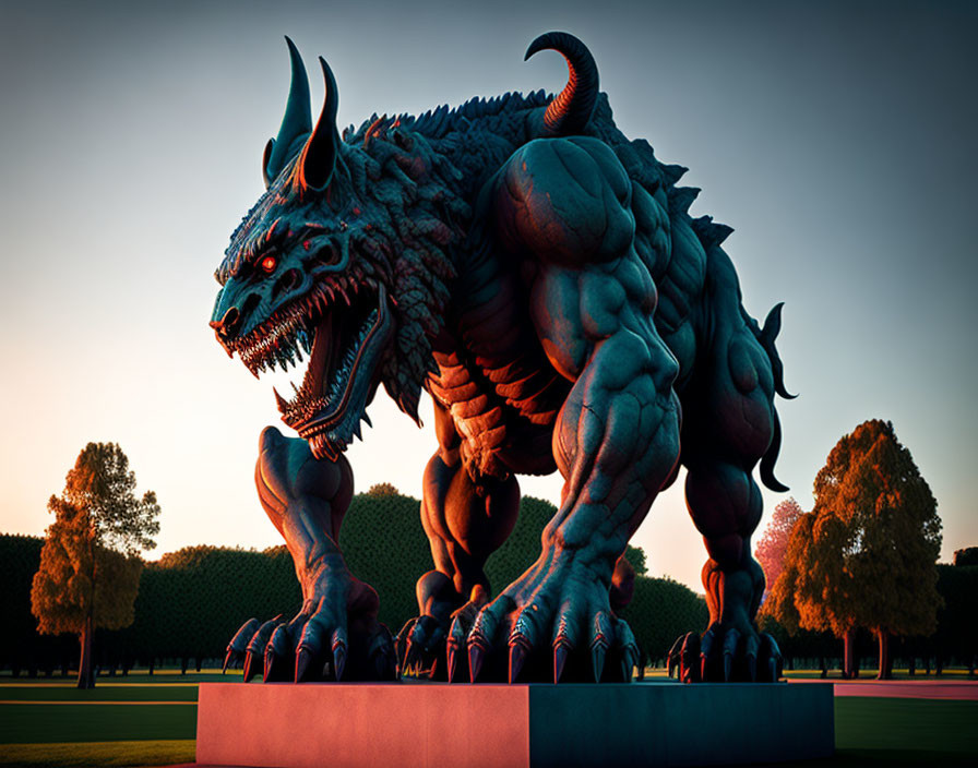 statue of a monster 