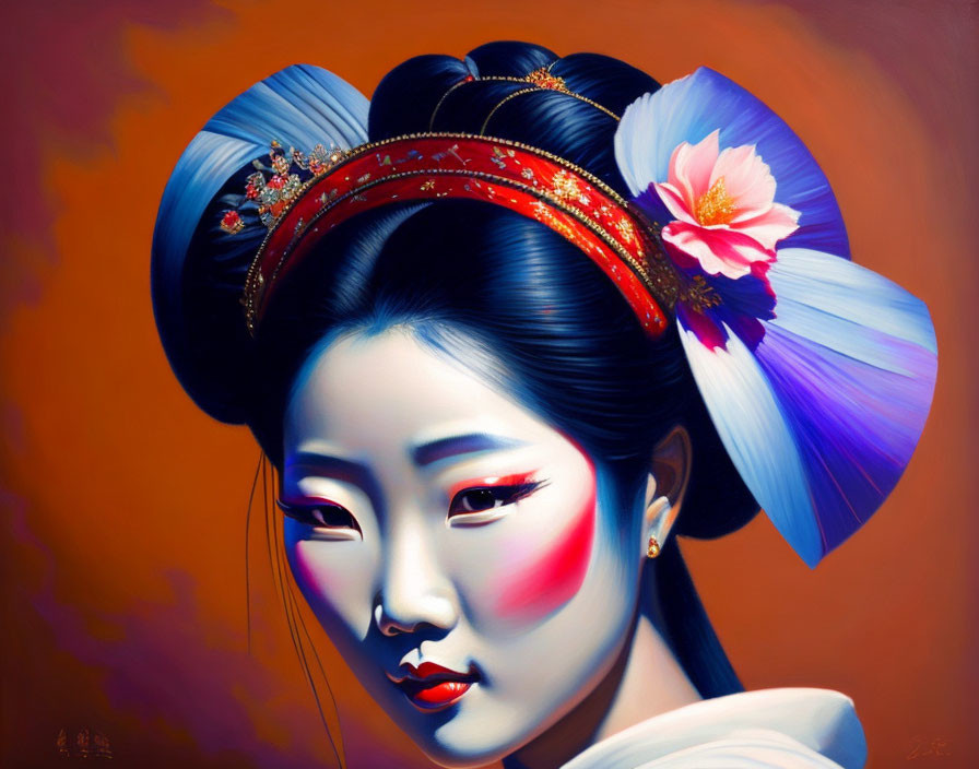  oil painting of geisha
