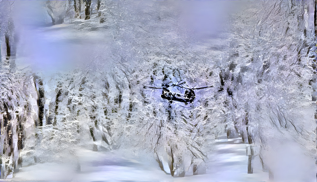 Helicopter in Snowstorm