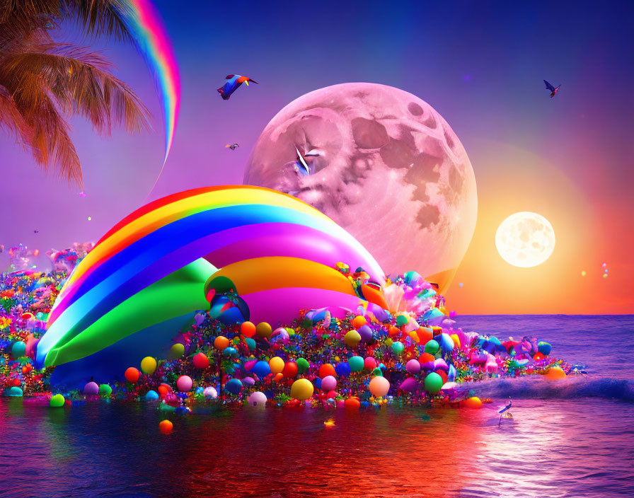Seaside Rainbow Parachute