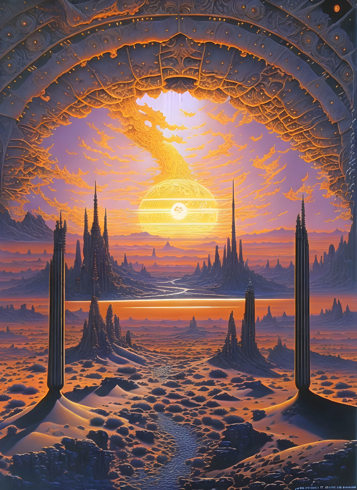 Sunrise on an Alien Desert World
