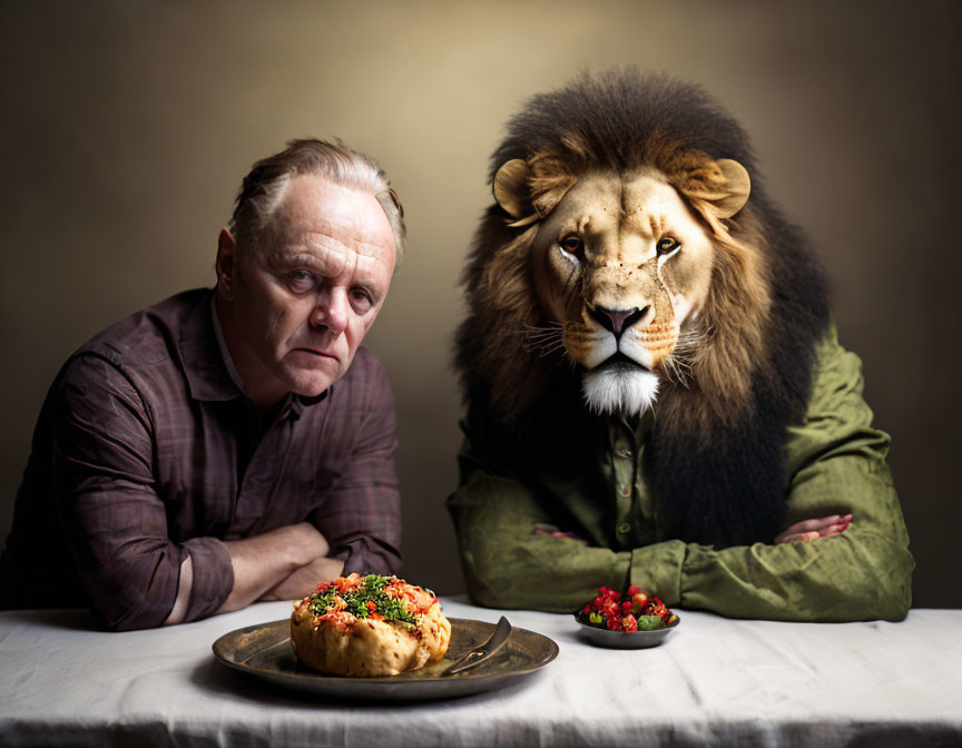 Hannibal and Lion are not happy with the broccoli 
