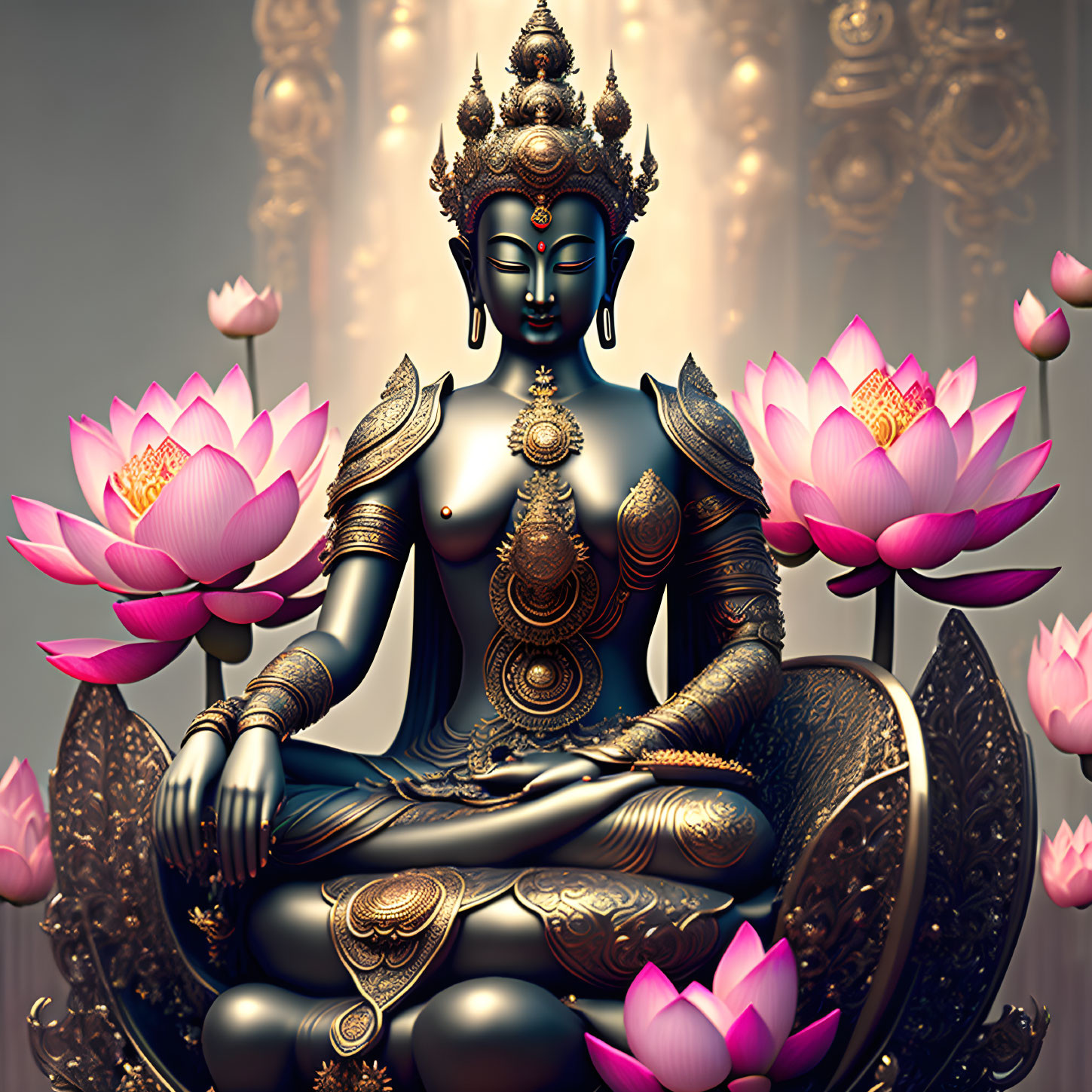 Buddha on Lotus Throne
