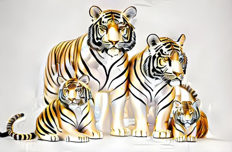 Petites statues de tigres