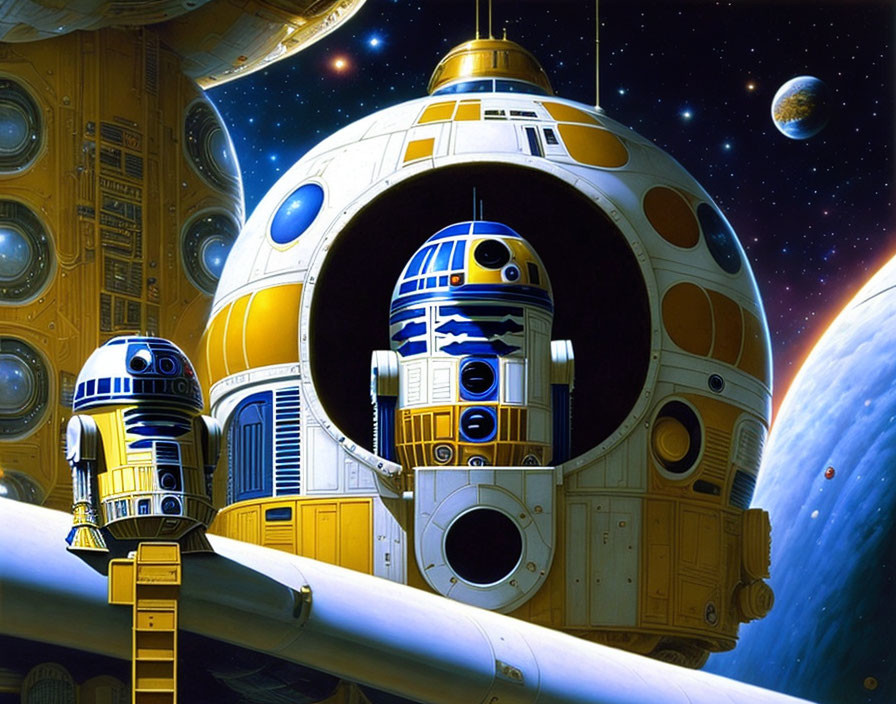  R2-D2 on a space base station