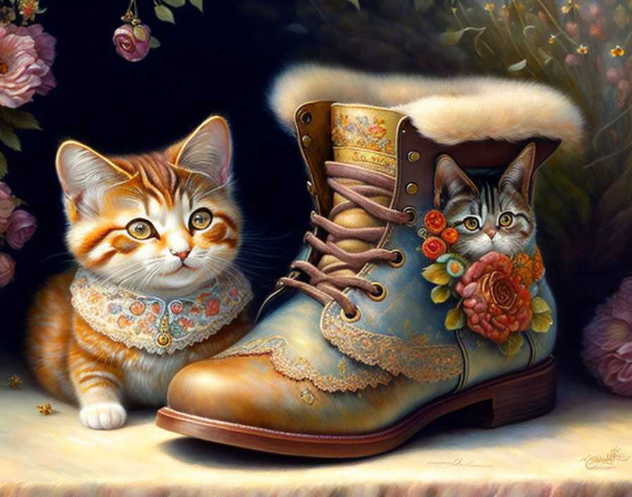 Boot and cat