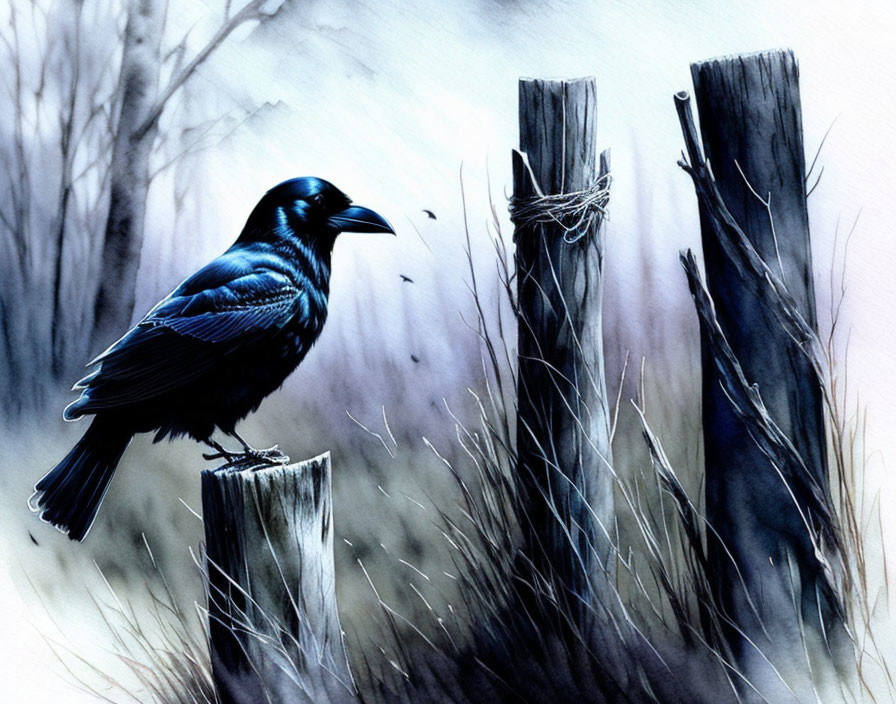 RAVEN ON A POST.....